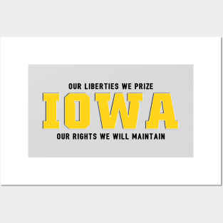 Iowa Motto - Iowa slogan - Iowa history, iowa yellow and black Posters and Art